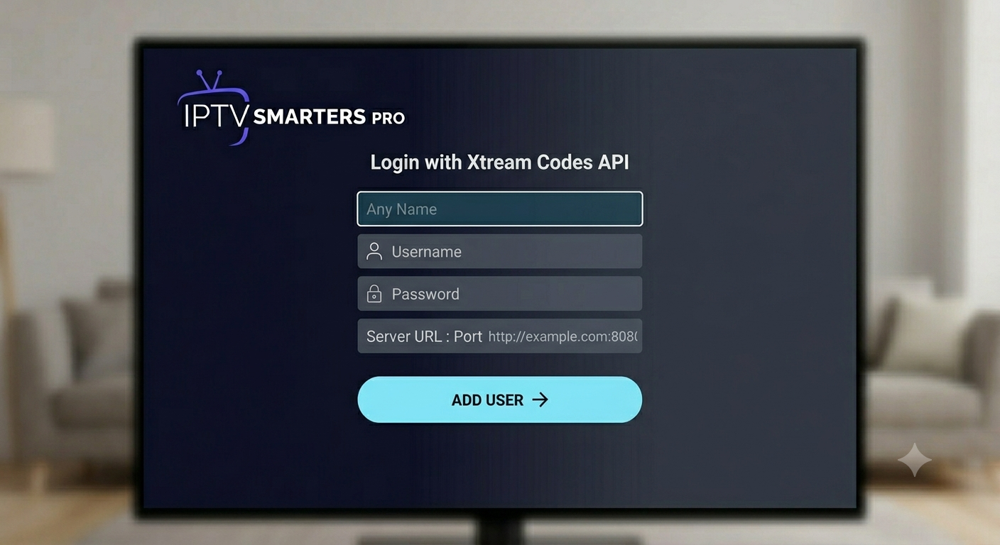 Add New User using Xtream Codes on IPTV Smarters Pro